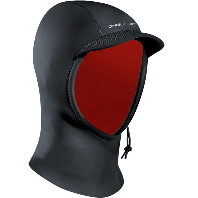 A surfing wetsuit hood